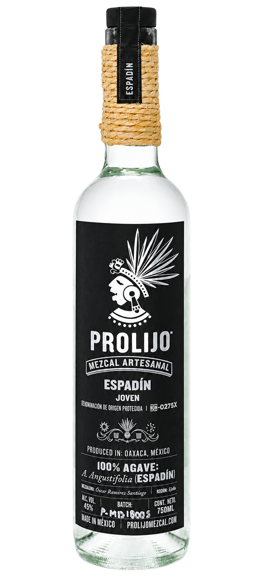 Prolijo Mezcal Artesanal Espadín Joven 750 milliliter bottle