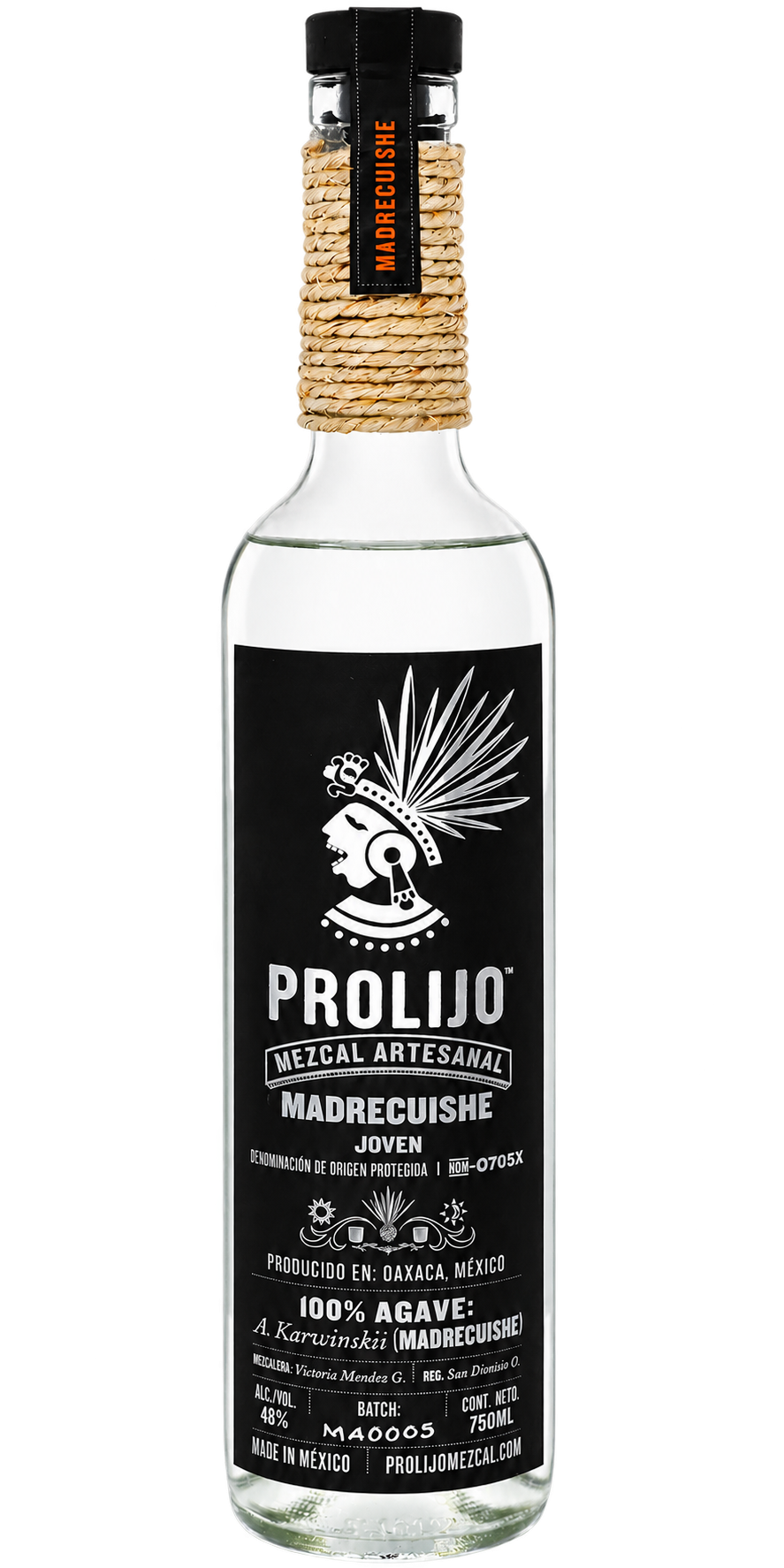 Prolijo Mezcal Artesanal Madrecuishe Joven bottle