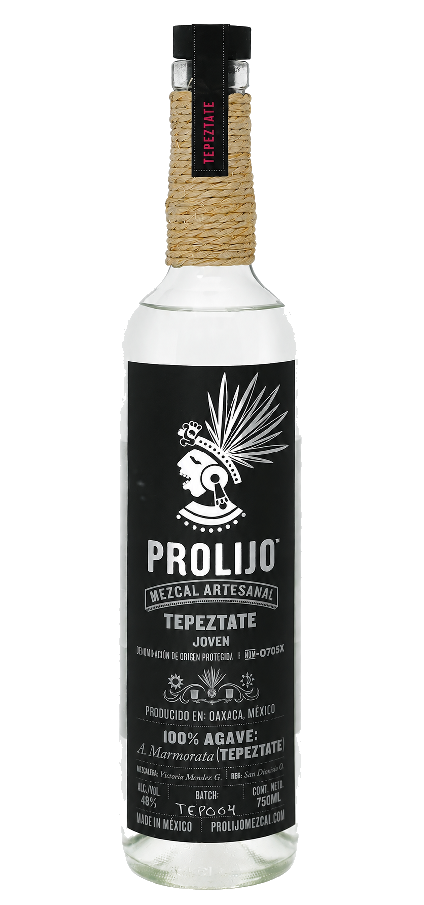 Prolijo Mezcal Artesanal Tepeztate Joven bottle